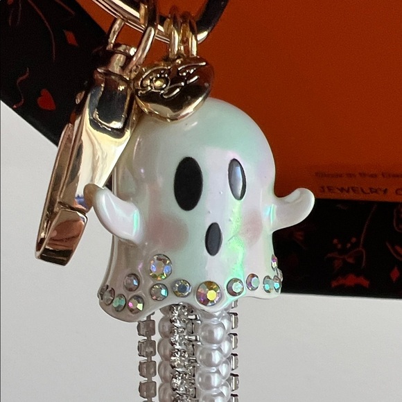 Betsey Johnson | Iridescent Ghost w/ Pearl/Gem Tassel Bag Charm - Picture 7 of 10